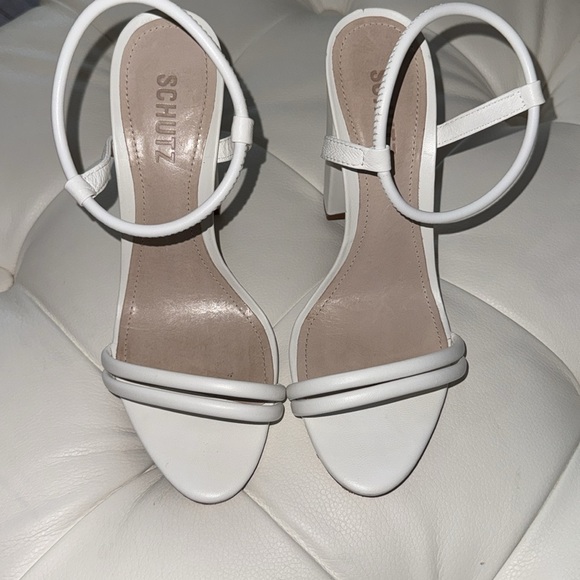 Schutz women’s size 7 block heel white - Picture 2 of 5